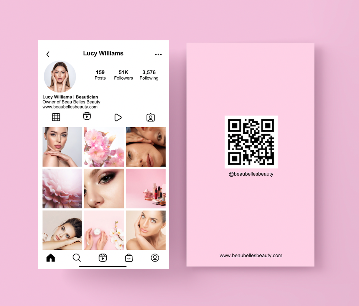 IG Instagram Business Card Template with Resell Rights