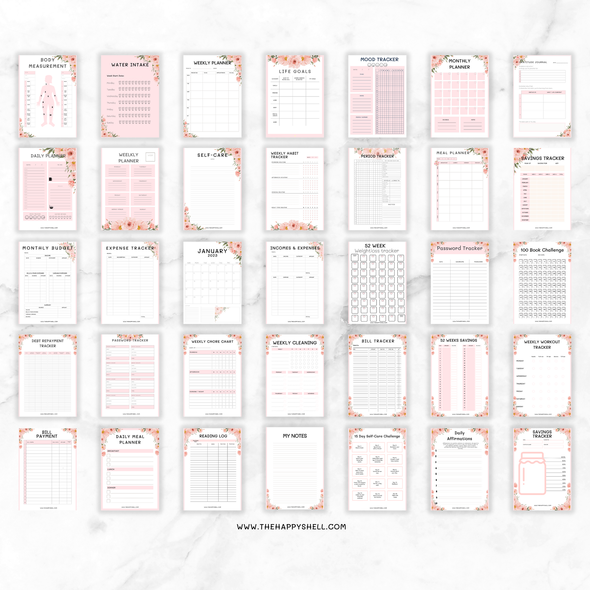 PLR Life Planner Template, Printable PDF with Commercial License to Re –  The Happy Shell