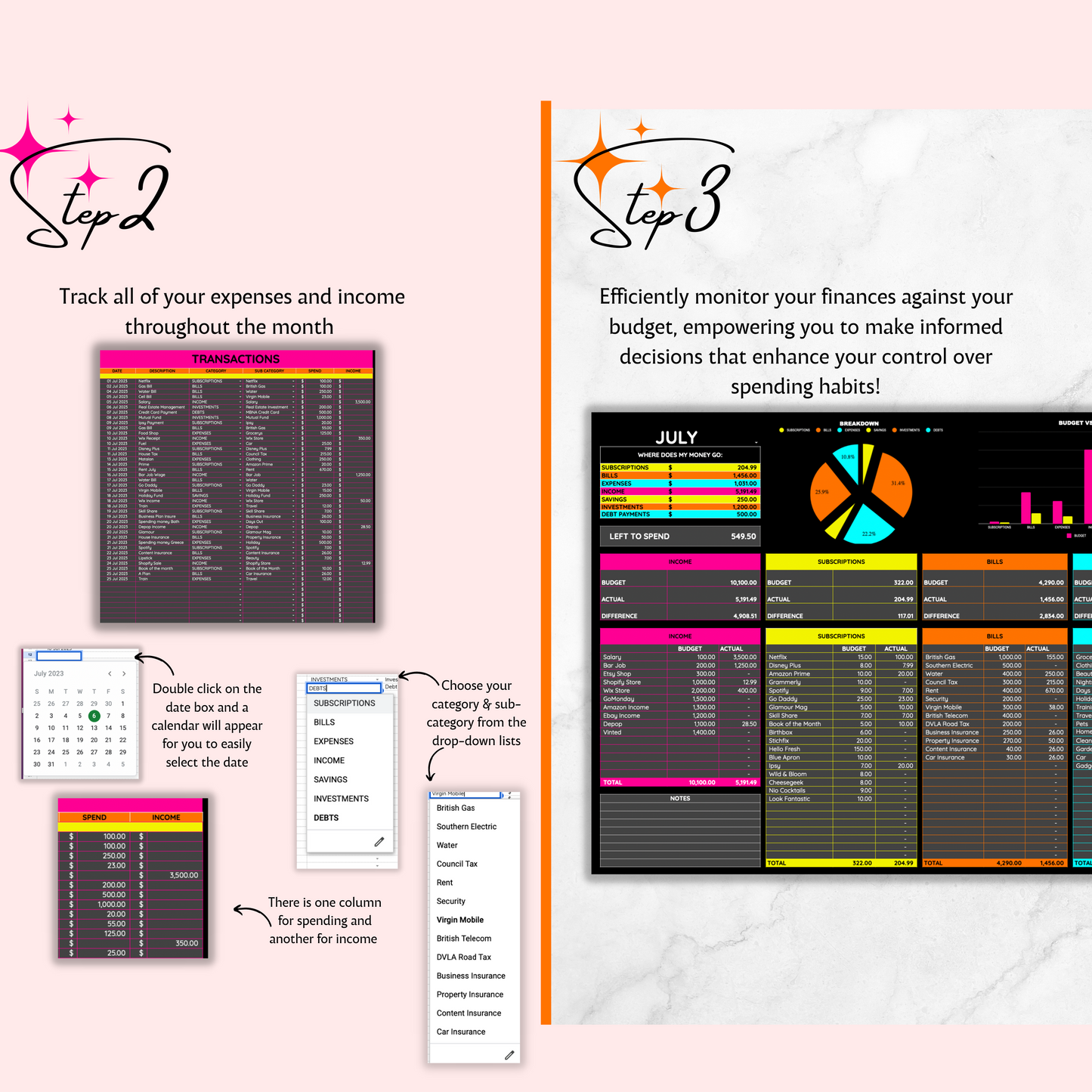 Monthly Budget Spreadsheet Template for Google Sheets, Budget Planner, Financial Planner, Expense Tracker, Savings Tracker, Budget Tracker