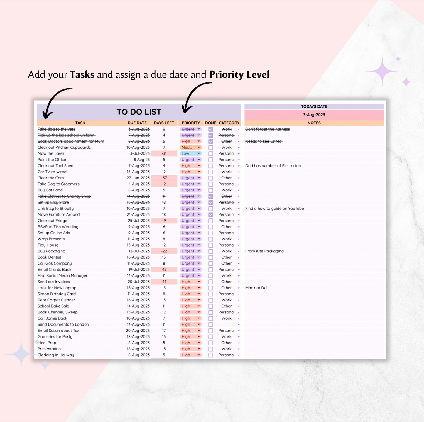 Digital To Do List and Task Tracker with Master Resell Rights & Private Label Rights