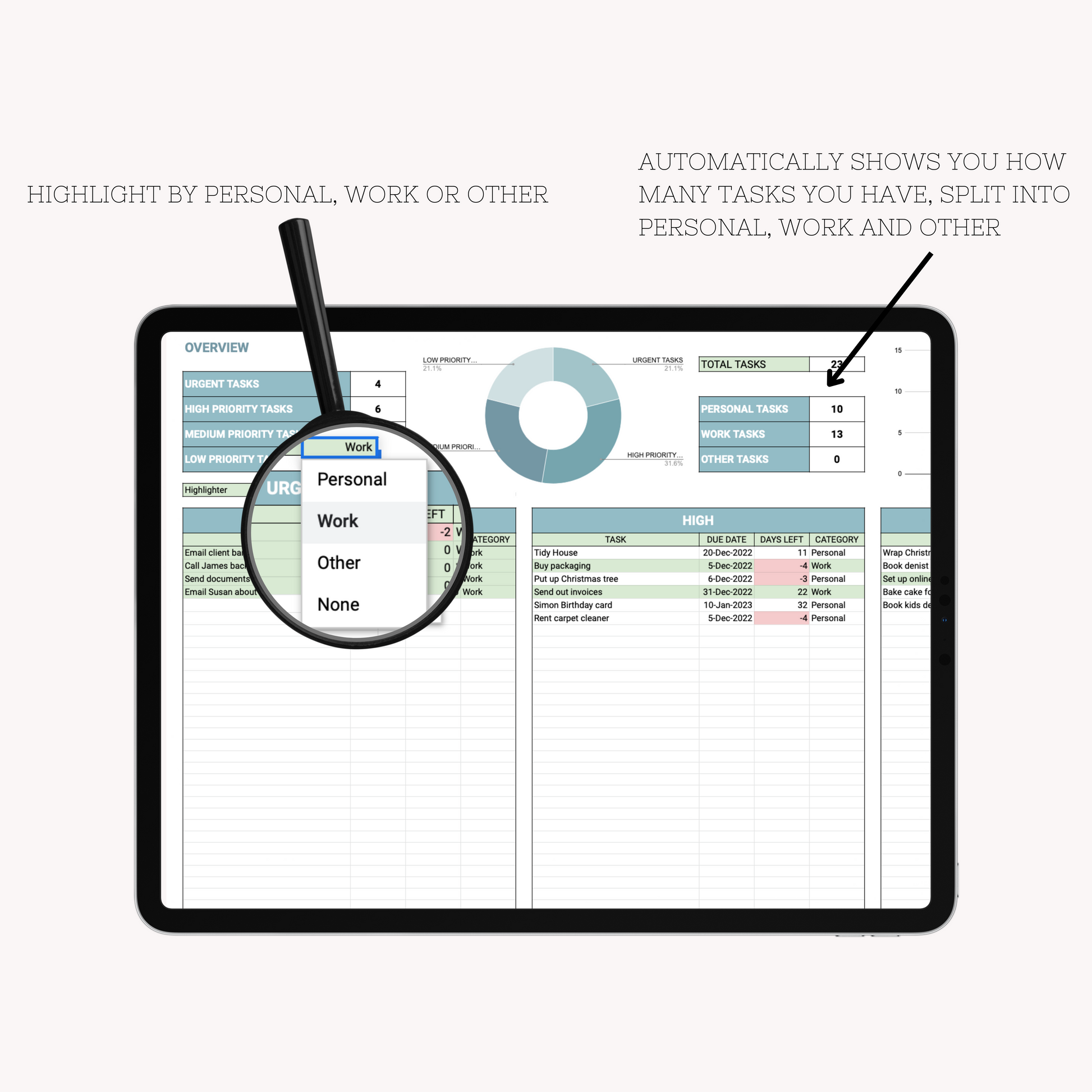 Task Master To Do List and Task Tracker Spreadsheet